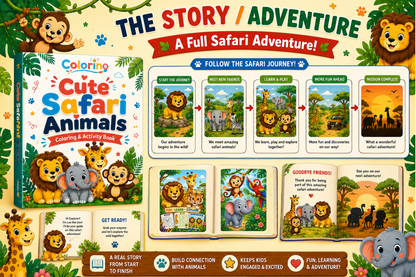 Replace meaningless screen time with fun safari adventures that spark Creativity & Focus - Colorino