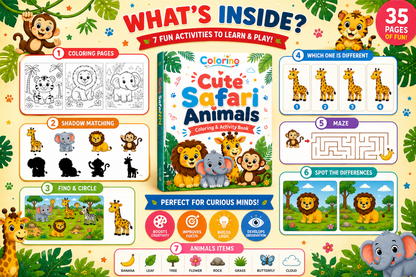 Replace meaningless screen time with fun safari adventures that spark Creativity & Focus - Colorino