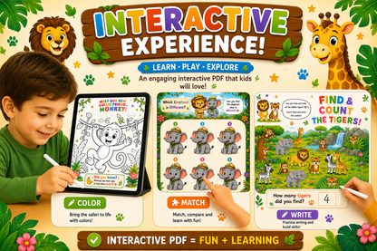 Replace meaningless screen time with fun safari adventures that spark Creativity & Focus - Colorino